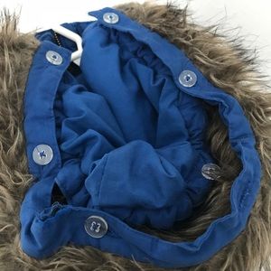 Blue coat with removable hood